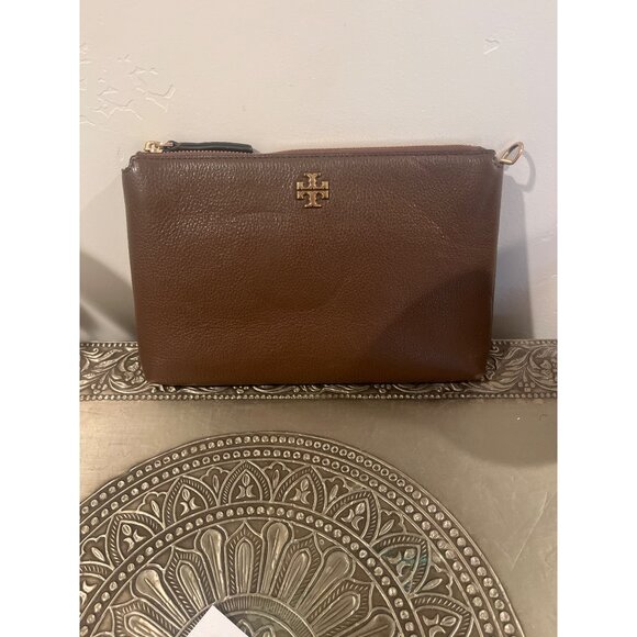 Tori Burch Wristlet Brown Leather - Picture 1 of 12